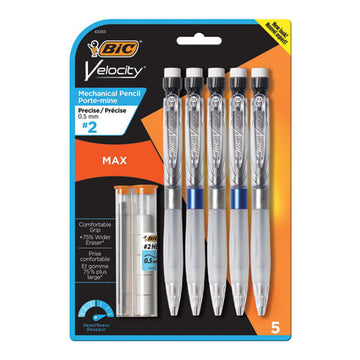 BIC® Velocity Max Pencil, 0.5 Mm, Hb (#2), Black Lead, Assorted Barrel Colors, 5-pack freeshipping - TVN Wholesale